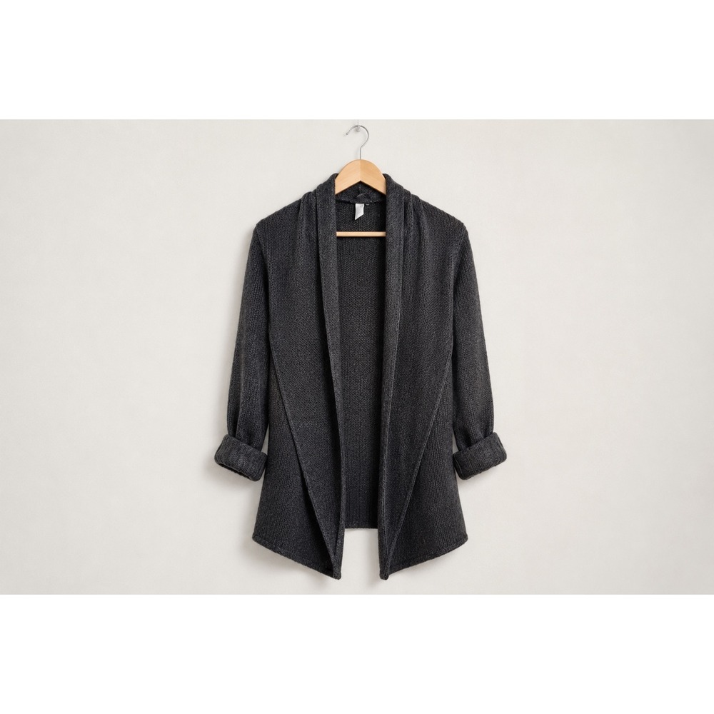 Soft Surroundings Mohair Wool Blend Open Front Shawl Cardigan Sweater Medium